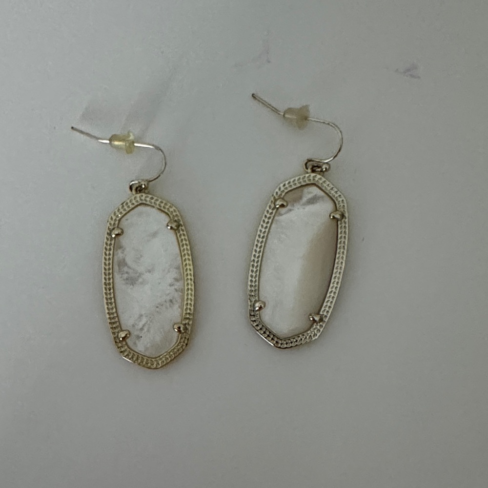 Kendra Scott Pearl and Gold Earrings